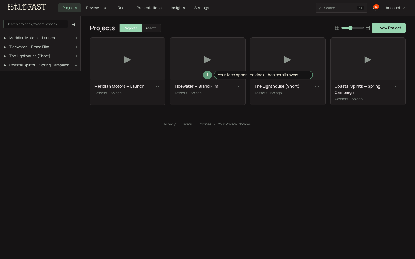 The Intro video section in deck settings with Choose video, Upload new, and Record buttons