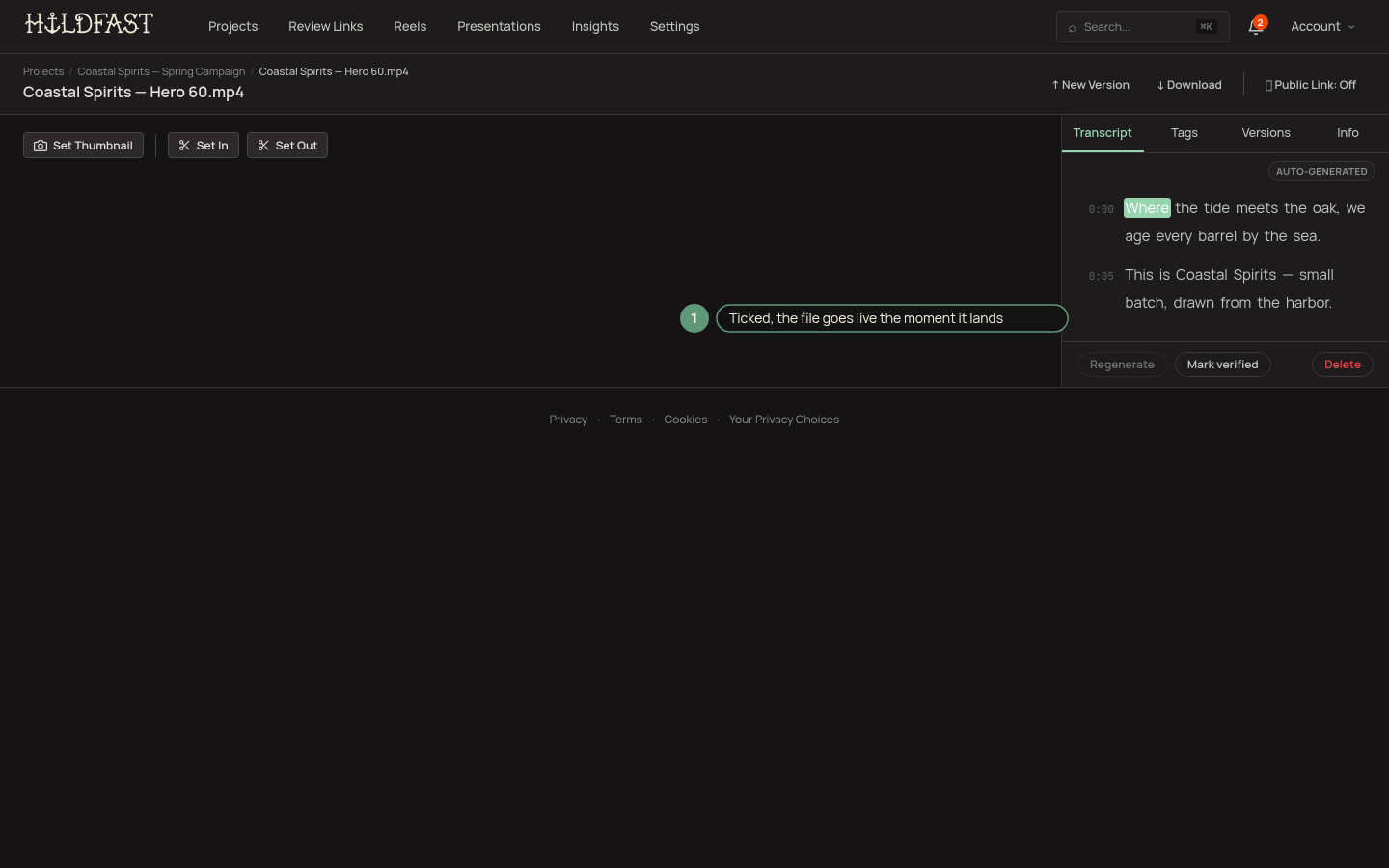 The New Version dialog with a file selected and the Make live now checkbox ticked