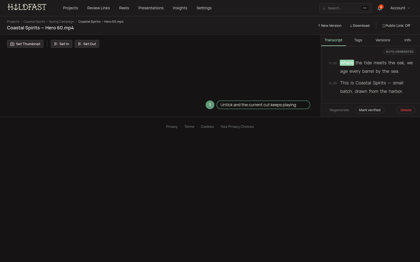 The New Version dialog with the Make live now checkbox unticked