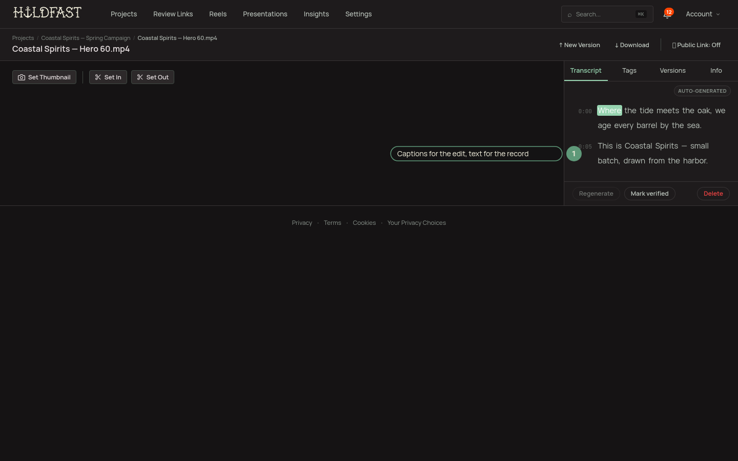 The Export Comments menu with PDF and transcript download options